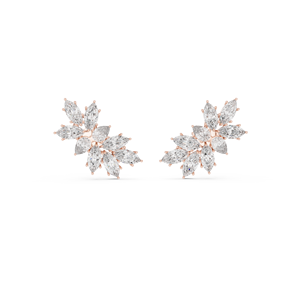 Statement <b>Climbers</b> Lab Grown Marquise Pear Diamonds Set 18KT Rose Gold Luxury <b>Earrings</b> for Party Events Daily Use - Product Image 6