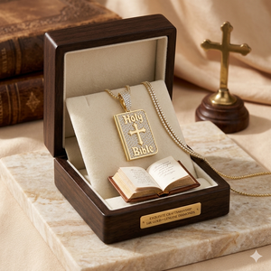 Collar con Colgante de Cruz Islámica en Plata de Ley 925 Chapada en Oro, con Diamante Cultivado en Laboratorio, Joyería Personalizada - Product Image 6