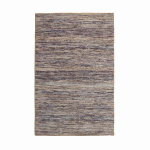 Tapis DECORDEC en laine gris beige texturé chevrons, antidérapant, tissé linéairement pour salon, chambre et intérieurs d'hôtels - Product Image 1