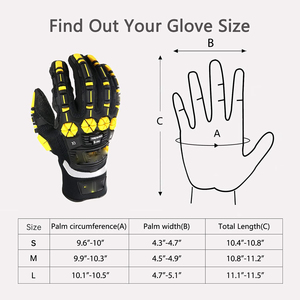 Gants de travail haute performance en cuir de vachette avec protection TPR contre les chocs, réduction des impacts élevés, pour le travail dans les champs pétrolifères, paume en coton - Product Image 5