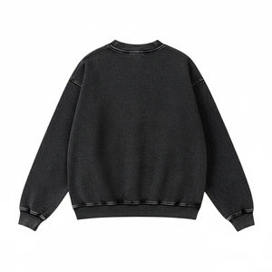 เสื้อสเวตเชิ้ตคอกลมโอเวอร์ไซส์ สีพื้น ผ้าถัก ทรงพูลโอเวอร์ ยูนิเซ็กส์ แขนยาว สำหรับฤดูใบไม้ร่วง ผ้าฝ้าย 100% เฟรนช์เทอร์รี่ - Product Image 3