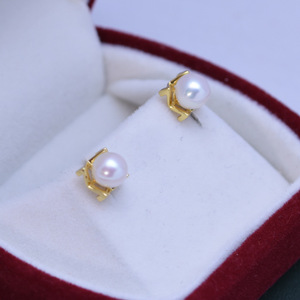 Pendientes de Perlas de Agua Dulce de 6-7 mm, Estilo Nido de Pájaro, Plata S925 con Luz Intensa, Casi Impecables - Product Image 3