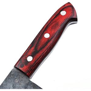 Cuchillo de Cocina JEXMOO Hecho a Mano, de Acero al Carbono de Grado Industrial, Diseño de Gota de Lluvia, Multifuncional, con Funda de Cuero, OEM - Product Image 4