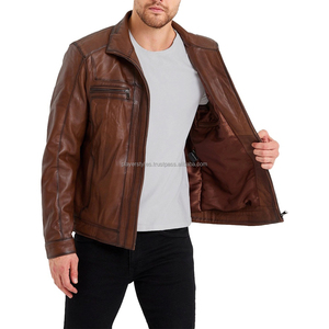 <b>Men's</b> High Quality Leather Bomber <b>Jacket</b> Motorcycle Rider Fashion Outerwear Custom Logo OEM ODM At Factory Price Manufacturer - Product Image 6