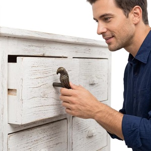 Poignée de tiroir multifonctionnelle moderne en corne, laiton et bois, en forme d'oiseau, écologique, pour commode, armoire et meubles de cuisine - Product Image 4