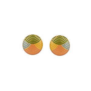 Luxury Gold Plated Multicolor Enamel Round <b>Cufflinks</b> for Men Wave Pattern Formal <b>Shirt</b> Accessories Wedding Business Gift - Product Image 3