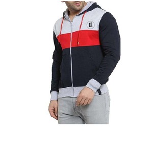 Sudadera con capucha para hombre, de invierno, informal, de alta calidad, con cremallera y paneles personalizados, de tela transpirable de poliéster/algodón, con estampado personalizado, al por mayor - Product Image 3