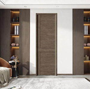 Puerta Precolgada de MDF Sólido con Revestimiento de Madera de PVC de Primera Calidad, Resistente al Agua y a las Termitas, Moderna, para Interiores de Apartamentos, Salas de Estar y Hoteles - Product Image 5
