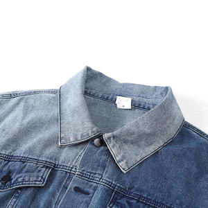 Veste en jean ample pour homme, 100 % coton, col montant, coupe oversize, délavage clair, idéale pour l'hiver - Product Image 6