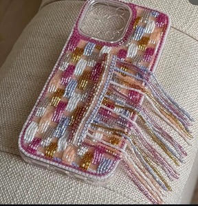 Handmade Embroidered Glass Bead Phone Case <b>Foundation</b> Fabric Accessory - Product Image 6