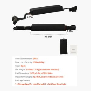 Cuscinetti Universali Morbidi per Portapacchi da 15,5 Pollici per Auto Modello Hilux, Capacità di Carico 176 LBS, Porta Kayak, Portabagagli Portatile - Product Image 4
