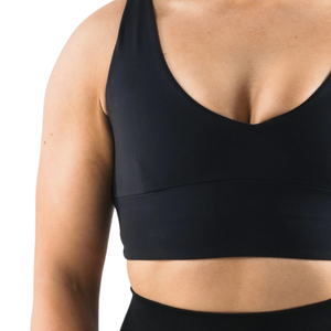 Sujetador Deportivo Sin Costuras con Escote Profundo en V para Mujer, Copas A y B, para Yoga, Entrenamiento, Gimnasio, Ejercicio, Suave, Elástico y con Soporte - Product Image 5