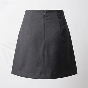 Women A-Line <b>Mini</b> Skirt Solid Color Regular Waist Polyester Worsted Fabric Minimalist Style All Seasons Wear - Product Image 2