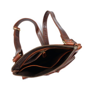 Bolso Mensajero de Cuero Marrón Desgastado – Bolso Cruzado Italiano, Diseño Versátil - Product Image 1