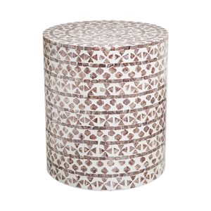 Wholesale Mother of Pearl Decorative <b>Stool</b> with Unique Artisan Finish - Product Image 3