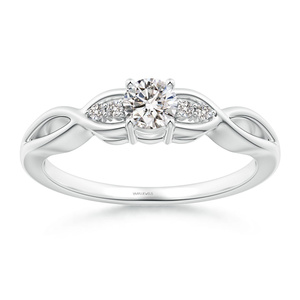 Anillo de Compromiso Infinito con Diamantes Cultivados en Laboratorio, Certificados por IGI, con Diamantes Laterales, Rodio, Oro 10K, 14K, 18K, Plata 925, 935, Regalo de Boda - Product Image 2