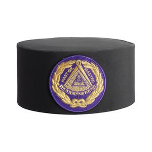 Crown Cap - <b>Purple</b> Patch With Gold Emblem Luxury Past Grand Master Blue Lodge Crown Cap Black with <b>Purple</b> Gold Laurel Crest - Product Image 1
