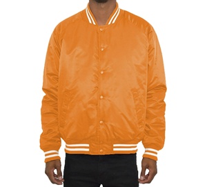 Veste bomber en satin personnalisée avec logo pour hommes, style universitaire, streetwear d'hiver, veste de sport en satin de qualité supérieure pour équipes - Product Image 1