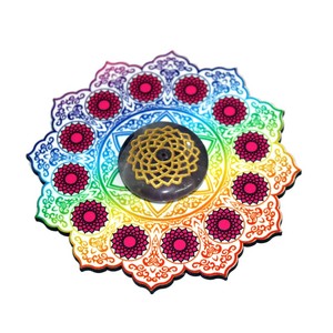Quemador de incienso de madera, Seven Chacra con Chakra impreso - Product Image 2