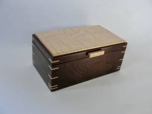 Luxury Walnut Wood Watch Bracelet Jewelry Box with Soft Grey Velvet Lining - Premium Multiple Slots Display Case Organizer - Product Image 1