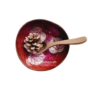 Coconut Bowl, Lacquered & Hand-painted Decorative Bowl, Natural Coconut Shell Bowl for Smoothie, Jewelry & Boho Decor - Product Image 1