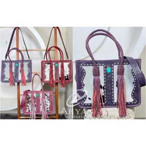 Bolso Tote de Cuero Vacuno Grabado a Mano para Mujer, Nueva Tendencia 2026, con Compartimento Oculto para Portación, Gran Capacidad, Bandolera y Bolso de Hombro - Product Image 1