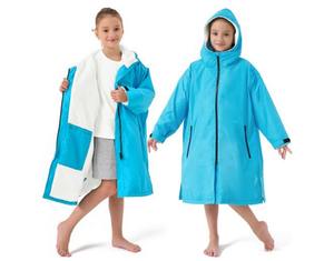 Peignoir de bain à manches longues pour enfants, doublé polaire, coupe-vent, pour la natation, le surf et les sports de plein air, pour garçons et filles, serviette de plage, peignoir de bain - Product Image 5