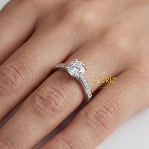 Anillo de Compromiso Personalizado de Moda con Diamante de Laboratorio Certificado IGI, Engaste de Platino, Bañado en Rodio, 1-3CT, Regalo de Aniversario de Bodas - Product Image 4