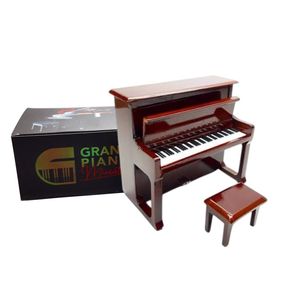 Piano miniature classique en bois brun fait main, cadeau musical exquis - Product Image 4
