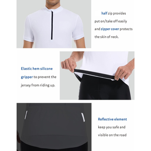 เสื้อจักรยานผู้ชายแบบ Ergonomic ระบายอากาศได้ดี ผ้าตาข่าย แขนสั้น สำหรับปั่นจักรยานบนถนน พร้อมแถบสะท้อนแสง - Product Image 2