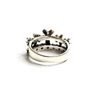 Belle bague personnalisée pour femme, en argent sterling 925, avec plusieurs pierres, motif floral, oxydée, bijoux fins, cadeau d'anniversaire - Product Image 4