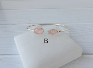 Rose Quartz <b>Bracelet</b> Sterling Silver Gemstone Bangle Elegant Healing <b>Crystal</b> Jewelry Adjustable <b>Bracelet</b> Gift For Her - Product Image 3