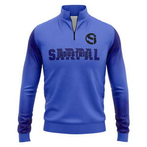 Sweat-shirt à col zippé 1/4 dégradé bleu roi pour homme, haut d'entraînement de football, pull de survêtement à manches longues, vente en gros - Product Image 1