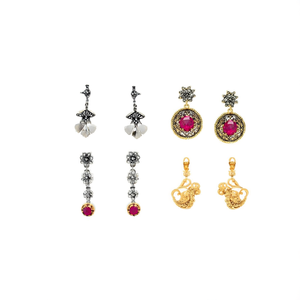 Vintage Number Stud Earrings 24K Gold Plated Stainless Steel Multi-Design - Product Image 2
