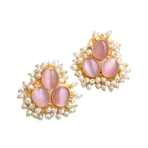 Orecchini a bottone rosa orecchini gioielli moda personalizzati set fornitori di gioielli dichiarazione nuziale