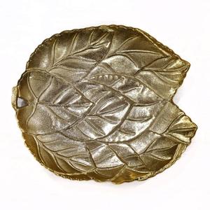 Home Accessories Luxury Fruits Tray Decorative Tea Coffee Snacks Serving Trays Latest Design Gold Trays <b>Table</b> Decor items - Product Image 5