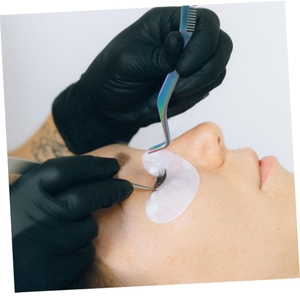 MIRHA INSTRUMENTS Pince à épiler antistatique en acier inoxydable à pointe en C courbée et lisse, longueur 10 mm, pour sourcils - Product Image 6
