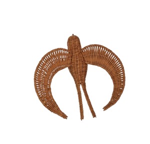 Décoration murale tressée en rotin pour chambre de bébé, motif colibri et oiseaux, en matériau végétal durable, sculpture animale pour enfants - Product Image 3