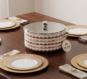 Contenedor Redondo Moderno de Madreperla con Tapa Metálica y Diseño Antipolvo para Uso en Cocina, Eventos de Boda y Restaurantes - Product Image 4