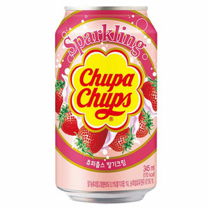 Chupa Chups Sabor Fresa Crema, Refresco Carbonatado 345ml, Hecho con Jugo de Fresa Concentrado, Cadenas de Suministro al por Mayor - Product Image 1