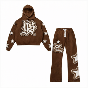 Ensemble survêtement streetwear homme skinny brodé effet vieilli, sweat à capuche et pantalon, sérigraphié couleur et logo personnalisés - Product Image 5