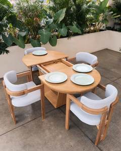 Table à manger ovale en bois extensible, table de salle à manger en bois moderne, mobilier de restaurant, design personnalisé - Product Image 5