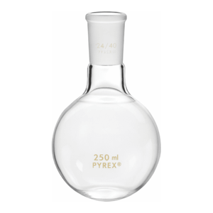 Fiole à col court à fond plat en verre borosilicaté PYREX de 125 mL pour chauffage et distillation - Product Image 3
