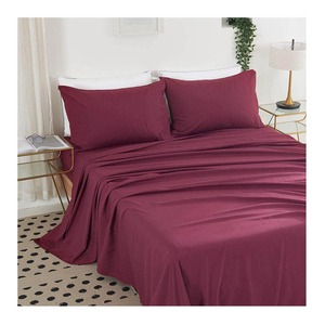 ชุดผ้าปูที่นอนผ้าฝ้ายแบบเรียบสีพื้น ลดราคา ชุดเครื่องนอนทอทันสมัย - Product Image 1