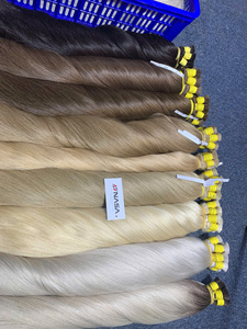 Extensions de cheveux humains vierges en vrac vietnamiens NASA HAIR, super double drawn, couleur blond naturel 613ASH, 30 pouces - Product Image 5