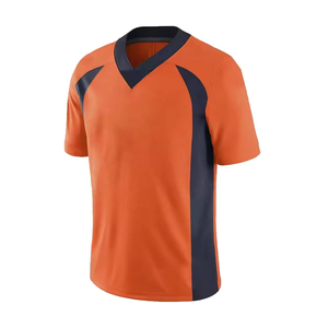 Uniformes de football américain pour hommes OEM, maillots personnalisés, logos et numéros imprimés numériquement, manches courtes, taille plus, col en V, équipes - Product Image 5