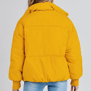 Chaqueta Acolchada de Invierno para Mujer, Color Sólido, Transpirable, Forro de Nailon Teñido Liso, Servicio OEM, Precio al por Mayor - Product Image 3