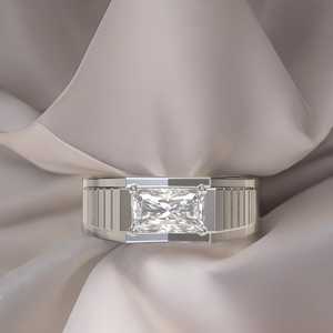 Anillo Moderno de Diamante de Corte Radiante de Alta Calidad de 1.00CT, Oro Sólido de 14K con Diamante Cultivado en Laboratorio, Regalo de Aniversario de Bodas para Pareja - Product Image 5