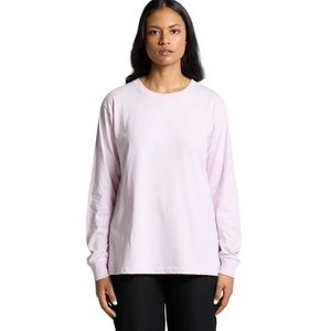 Women <b>Plain</b> <b>Long</b> <b>Sleeve</b> Crew Neck T Shirt Relaxed Regular Fit Daily Cotton Jersey <b>Top</b> Custom OEM Wholesale Clothing Manufacturer - Product Image 1