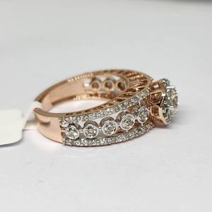 Bague de fiançailles de luxe en or rose plaqué rhodium 14 carats, certifiée IGI, diamant solitaire naturel taille brillant I-J VS pour femme - Product Image 3